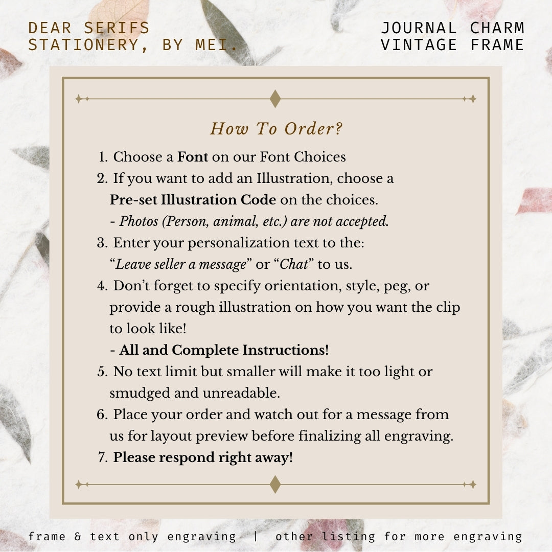 Vintage Frame, Journal Charm